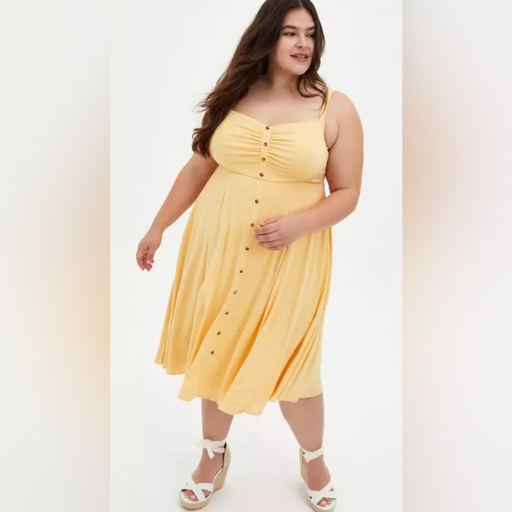 Torrid Textured Woven Button-Front Dress